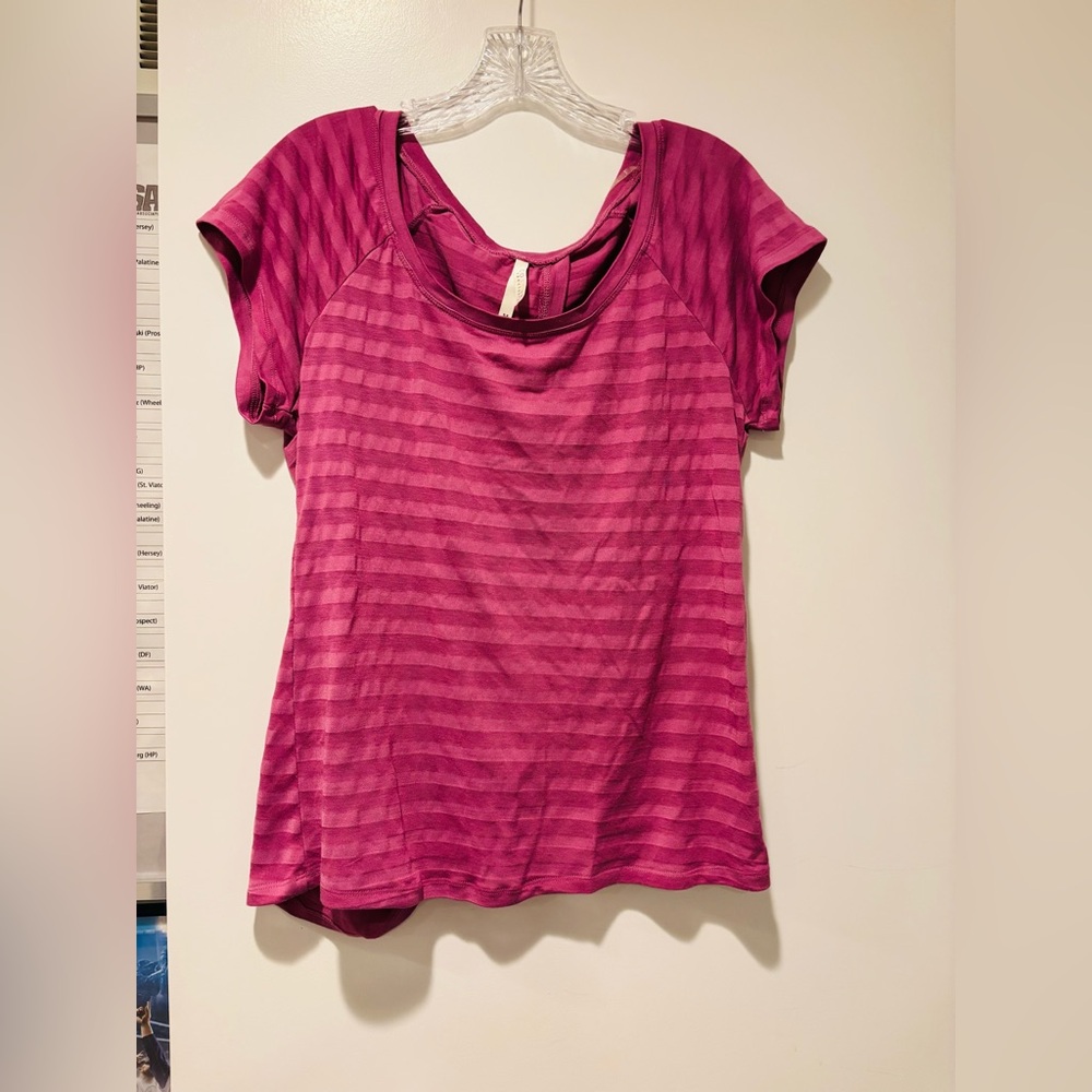 COLOURS SANCTUARY Striped Pink Women's Top, Size Medium